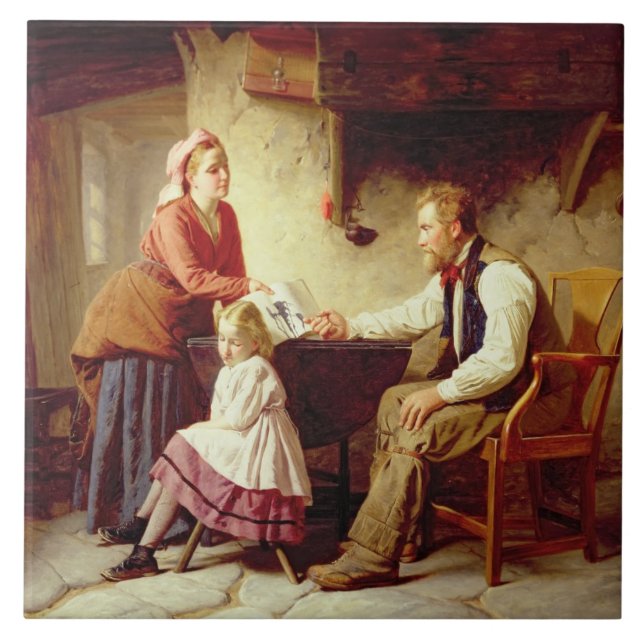 In Disgrace, 1875 (oil on canvas) Tile (Front)