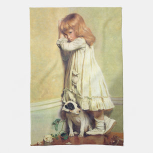 In Disgrace by Charles Burton Barber, Vintage Art Kitchen Towel