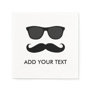 IN DISGUISE BLACK MUSTACHE SUNGLASSES PARTY NAPKINS