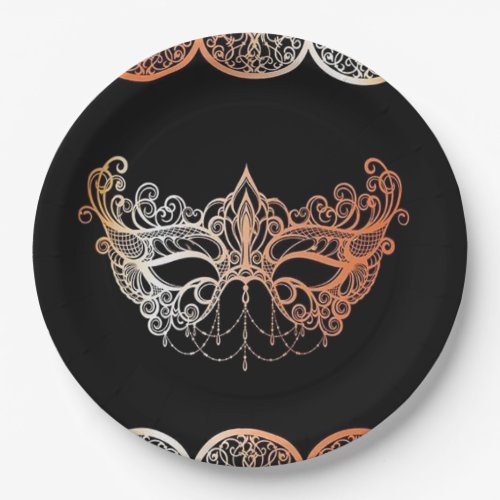 In Disguise Mardi Gras Party Paper Plates
