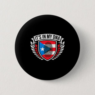 in DNA Fingerprint in Puerto Rico Rican Flag Pride Button