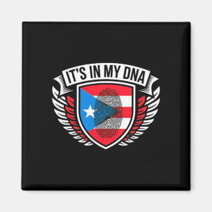 in DNA Fingerprint in Puerto Rico Rican Flag Pride Magnet