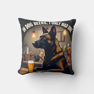In Dog Beers Throw Pillow