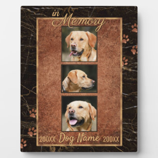 In Dog Memory Marble Rustic Gold Keepsake Plaque