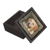 In Dog Memory Marble Rustic Sepia Keepsake Urn Gift Box (Opened)