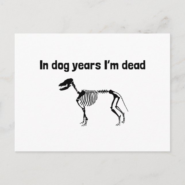 In Dog Years I’m Dead Postcard (Front)