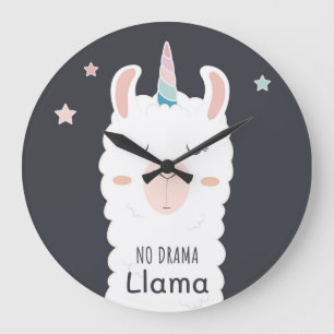 In Drama Llama Large Clock