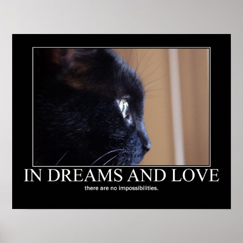 In Dreams and Love Cat Inspiration Artwork Poster