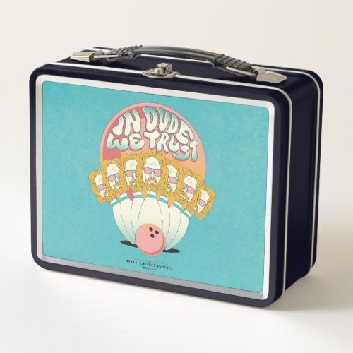 In Dude We Trust Psychedelic Bowling Pins Metal Lunch Box