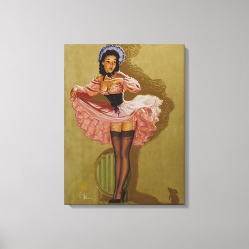 In Emergency or Out Pin Up Art Canvas Print