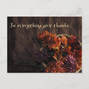 "In Everything Give Thanks" Cornucopia Postcard