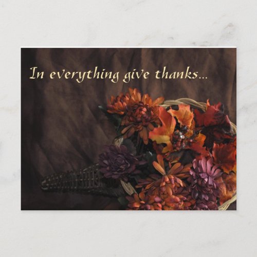 In Everything Give Thanks Cornucopia Postcard