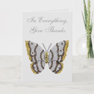 In Everything, Give Thanks Diamond Butterfly Thank You Card