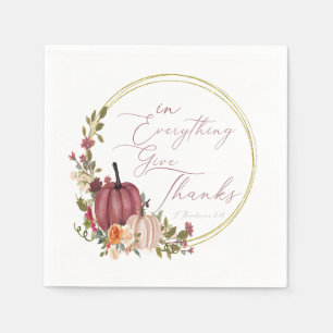 In Everything Give thanks pastel and gold pumpkins Napkins