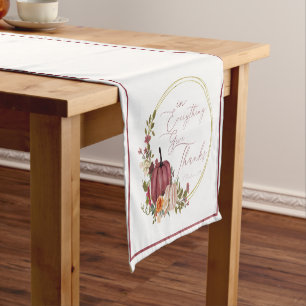In Everything Give thanks pastel and gold pumpkins Short Table Runner