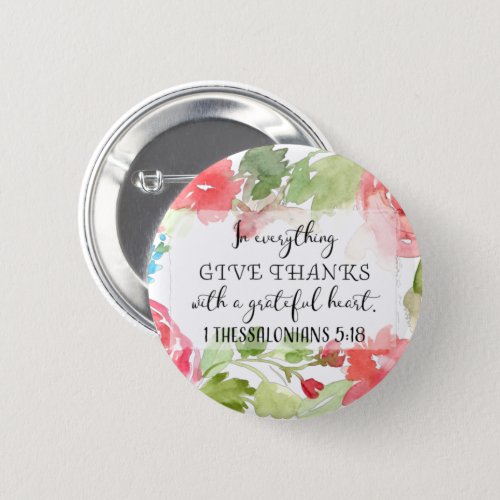 In everything give thanks  scripture art button