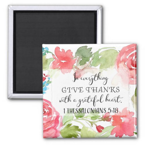 In everything give thanks  scripture art keychai magnet