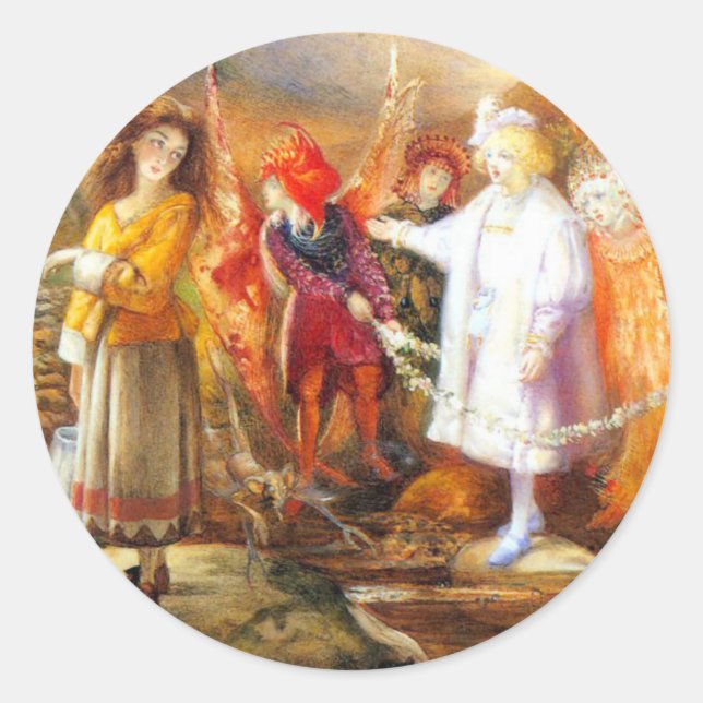 In Fairyland John Anster Fitzgerald Classic Round Sticker (Front)