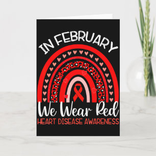 In February We Go Red American Heart Disease Aware Card