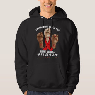 In February We Go Red Heart Disease Awareness Amer Hoodie