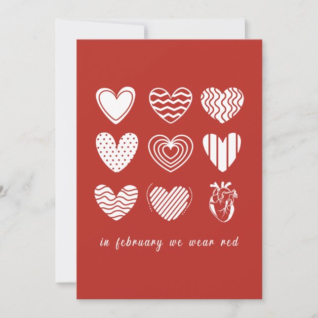 In February We Go Red Heart Disease Awareness Invitation (Front)