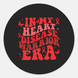 In February We Wear Red Heart Disease Awareness Wa Classic Round Sticker