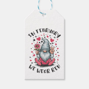 In February We Wear Red Heart Health Awareness Gift Tags