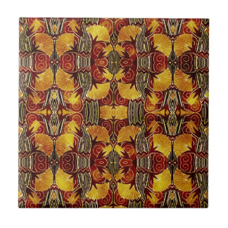 In Flames - Art Deco Pattern Ceramic Tile