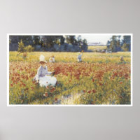 In Flanders Fields Poem Wall Art Watercolour Poppies 