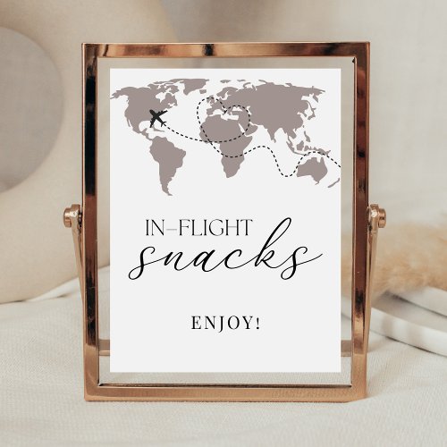 In_Flight Snacks Airplane Baby Shower Food Table Pedestal Sign