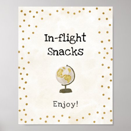 In-flight Snacks Bridal Shower Sign