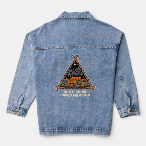 In for Smores and Wienies Camping Denim Jacket