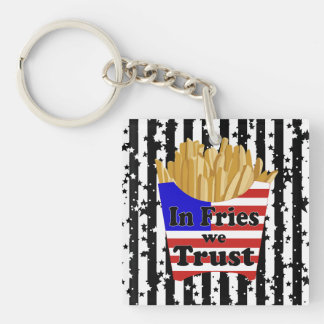 In Fries We Trust Pillow Keychain