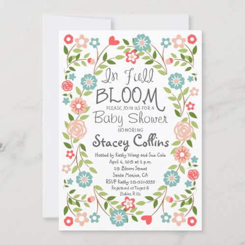 In Full Bloom Baby Shower Invitation