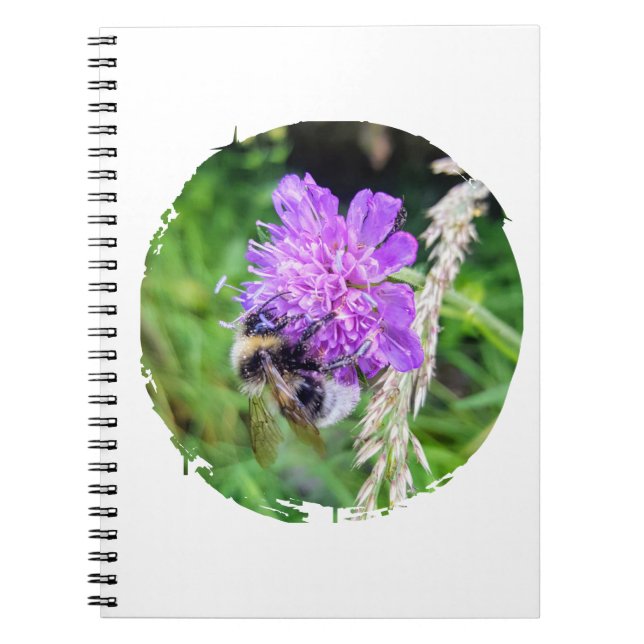 In full flower - notebook with bumblebee motif (Front)