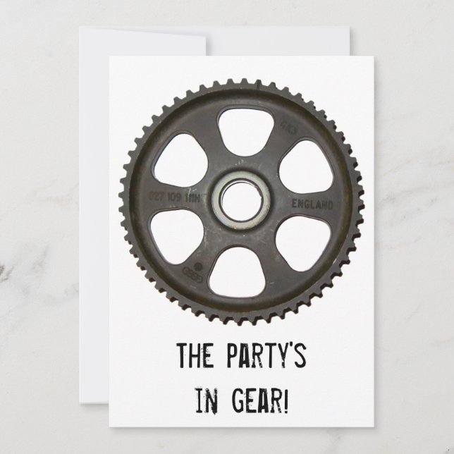 In Gear Party Invitation (Front)