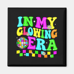 In glowing era retro colorful quote group team tie magnet