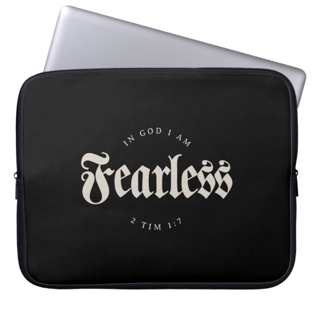 In God I am Fearless 2 Tim 1:7 Christian Laptop Sleeve (Front)