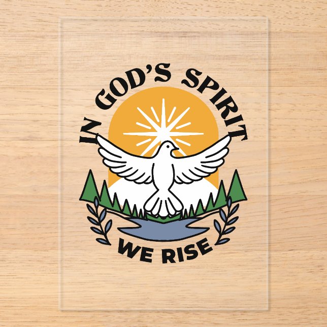 In God’s Spirit We Rise – Faith and Freedom Acrylic Invitations (Front)