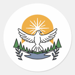 In God’s Spirit We Rise – Faith and Freedom Classic Round Sticker