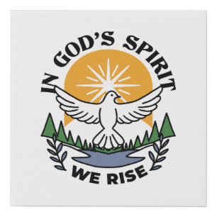 In God’s Spirit We Rise – Faith and Freedom Faux Canvas Print
