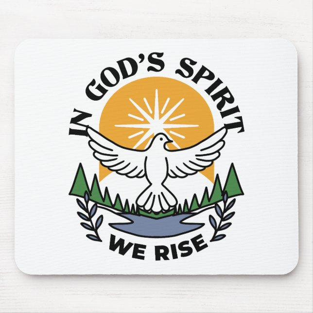 In God’s Spirit We Rise – Faith and Freedom Mouse Pad (Front)