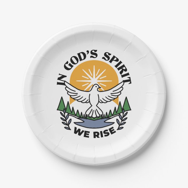 In God’s Spirit We Rise – Faith and Freedom Paper Plates (Front)