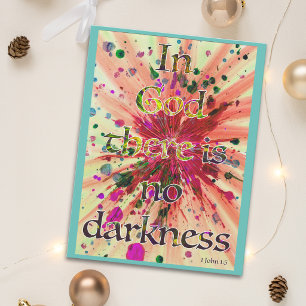 'In God there is no darkness' 1 John 1:5 Bible art Postcard
