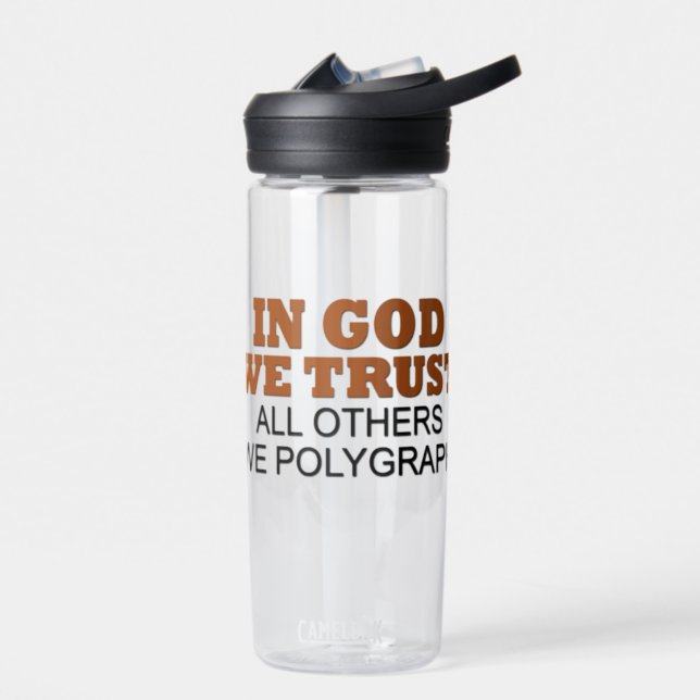 In God We Trust All Others We Polygraph Water Bott Water Bottle (Left)