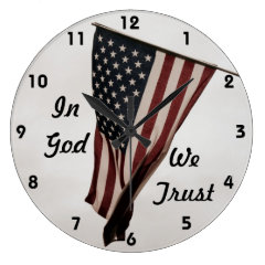 In God We Trust-American Flag Clock