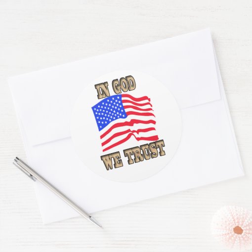 In God We Trust American Flag Sticker | Zazzle