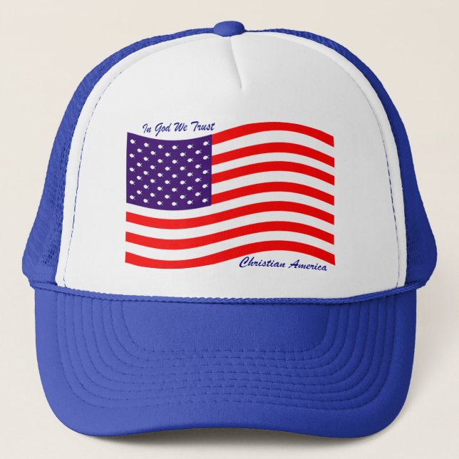 In God We Trust ~ Christian America Trucker Hat (Front)
