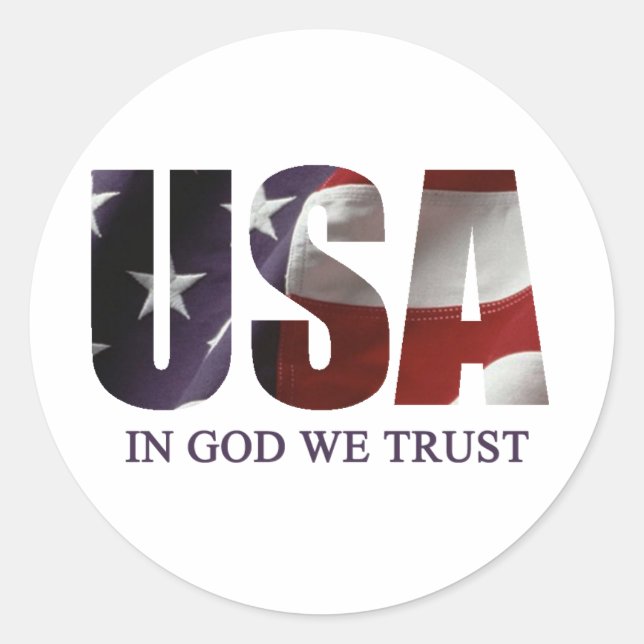 In God We Trust Classic Round Sticker (Front)