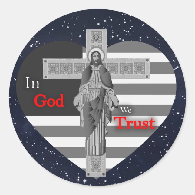 In God we Trust Classic Round Sticker (Front)